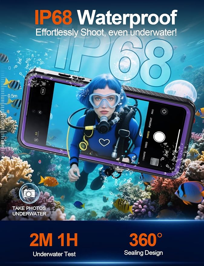MOZOTER Designed for Samsung Galaxy S26 Ultra Case Waterproof, Military Shockproof Full Body Cover with Built-in Screen & Lens Protector, IP68 Underwater Protection for S26 Ultra 6.9" Purple