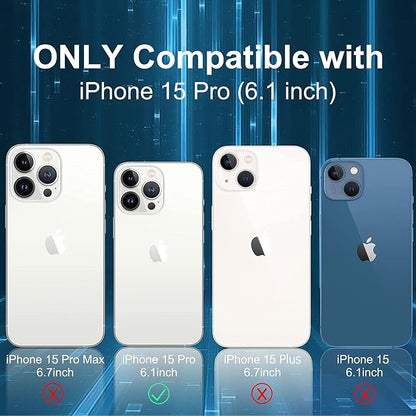 Battery Case for iPhone 15 Pro, 10000mAh Portable Protective Charging Case with Wireless Charging Compatible with iPhone 15 Pro (6.1 inch) Extended Battery Pack Charger Case with Carplay (Black)