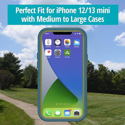 Tune Belt AB88 Cell Phone Running Armband Holder, Pocket Size fits OtterBox Commuter or Similar Case for iPhone 12/13 mini, SE 2020 and iPhone X/XS, Water Resistant (Black)