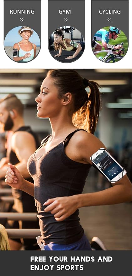 Sport Running Wristband Cellphone Holder,360° Rotatable Forearm Armband Case for Motorola Edge, iPhone 16 15 14 13 12 11 XR XS Max, LG Stylo 5,Stylo 4, G8/G8s ThinQ,Rebel 4, OnePlus 7T,6T,BLU G9