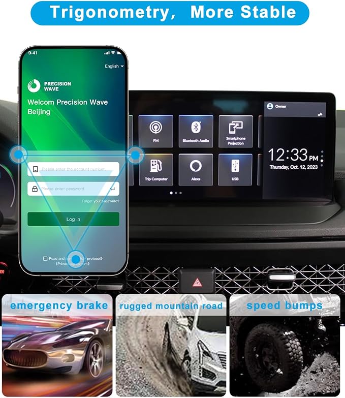 Car Phone Holder for Honda Accord Accessories 2023 2024 2025 2026 Dash Mount Cell Phone Holder for Most Smartphones with Dash Organizer Auto Interior Accessories (with 12.3inch Screen)