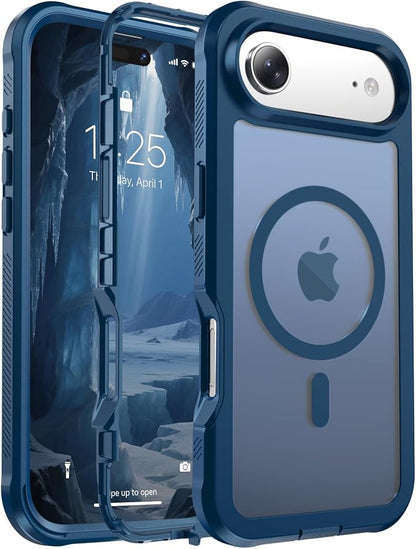 jaroco Magnetic for iPhone Air Case, [Compatible with MagSafe][Military Grade Drop Protection][Heavy Duty Protection][Non-Slip][Shockproof] 2-Layer Durable Bumper Phone Case 6.5''-Deep Blue