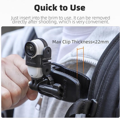 CAPART Magnetic Car Sun Visor Camera Mount for DJI OSMO Action 5 Pro 4 3 Pocket 3 2, GoPro 12 11 10 9, Insta360 X4 X3 X2 GO 3 3S ACE, Action Camera Sunvisor Backpack Clamp Bike Mount, 360° Rotatable