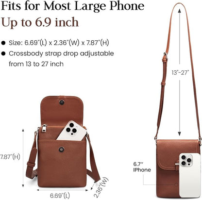 befen Genuine Leather Small Crossbody Bags for Women, Womens Cell Phone Purses Cross body Bag Purse with RFID Card Slots