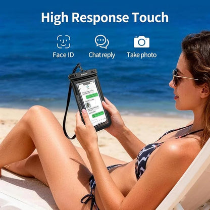 Waterproof Phone Pouch Floating 2 Pack, IP68 Waterproof Phone Case with Lanyard for iPhone 17 16 15 Pro Max, Galaxy S26 Ultra, Touch Screen, Cell Phone Dry Bag for Beach Cruise Essentials, Up to 8.5"