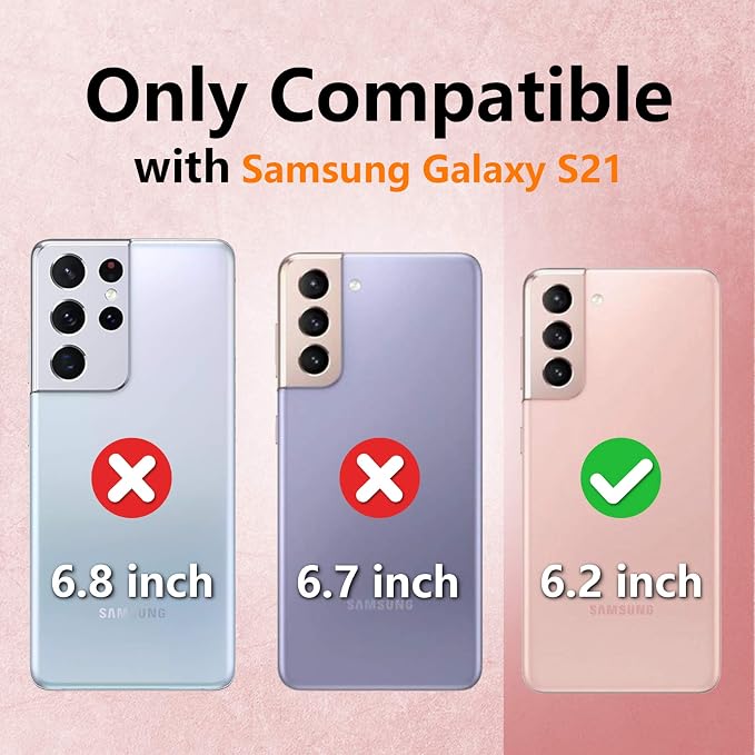 SPIDERCASE Designed for Samsung Galaxy S21 Case, [Anti-Yellowing] [10FT Military Grade Protection] Slim Thin Case for Galaxy S21,Crystal Clear