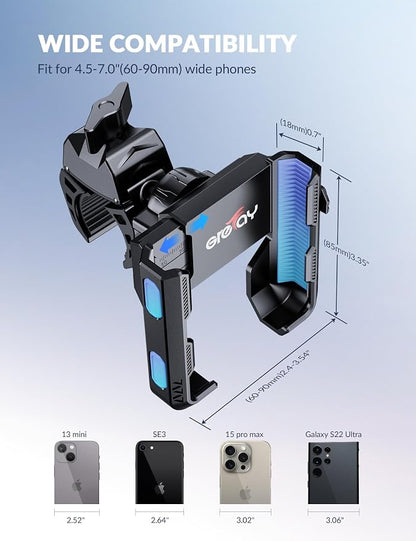 Bike Phone Mount for Electric, Mountain, Scooter, and Dirt Bikes [Camera Friendly] [1s Lock] Universal 360° Bicycle Handlebar Holder for iPhone 15/14/13 Samsung S23/S22 4.5-7" Smartphone (Grey)