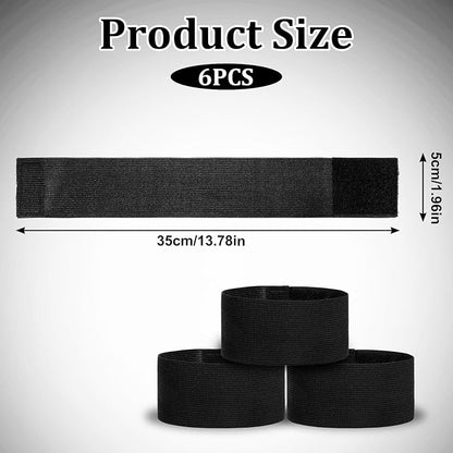 5 X 35cm/2 X 14 inch Mourning Bands for Badges, 6 PCS Funeral Mourning Band Elastic Adjustable Funeral Bands, Black Elastic Arm Band Mournings Armband for Mournings, Funerals, Memorial, Condolence