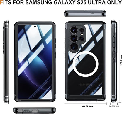 Magnetic Privacy Case for Samsung Galaxy S24 Ultra, Military Grade Protection, Fit for MagSafe, Anti Peep Privacy Screen Protector Soft Edge Full Camera Lens Protected Shockproof Anti Spy Phone Case