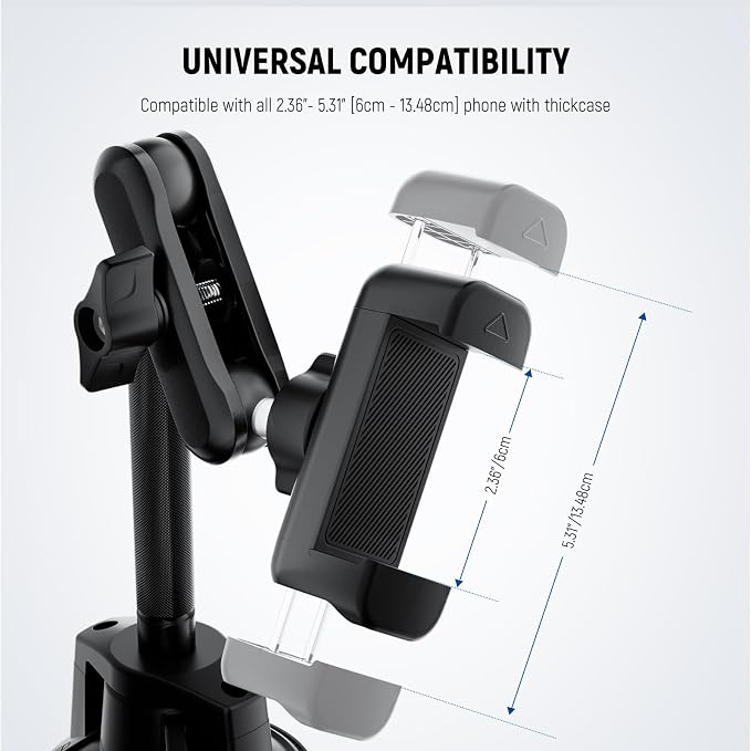 NEEWER Phone Holder for Your Car, 360° Rotating Vacuum Suction Cup Metal Cell Phone Mount Extended Magic Arm Compatible with iPhone Samsung for Windshield Skylight Navigation Video Recording, PA137