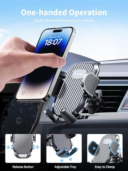Nycetek 2026 Upgraded Car Vent Phone Mount [Military-Grade Clip] 360° Rotation, Universal Cellphone Holder Fits for iPhone 16 15 14 13 Pro Max Samsung Galaxy S24 S23 & All