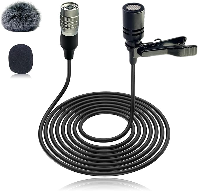4Pin Plug Lavalier Lapel Microphone for Audio-Technica Wireless Transmitter, 1.5M Wired Unidirectional Condenser Mic for YouTube, Lectures, Living Performance - Mini Hirose 4 Pin Plug
