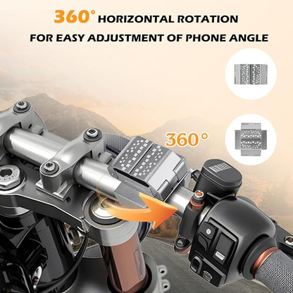 Phone Holder for Bike - Aluminum Alloy Bike Phone Mount Holder,360° Adjustable Handlebar Cellphone Stand-Horizontal & Vertical Vlog Shooting, Ebike Accessories Fit for Motorcycle/Scooter,Gray 88001A