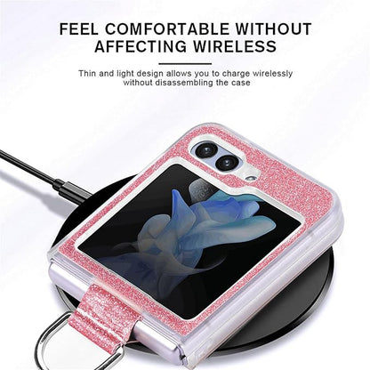 Bling Glitter Case for Samsung Galaxy Z Flip 6 with Ring Holder,Women Girls Cute Phone Case Non Slip Ultra Slim TPU Bumper Shockproof Protective Case for Galaxy Z Flip 6 5G 2024,Green