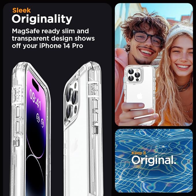AICase for iPhone 14 Pro Max Case Clear 3 in 1 Heavy Duty Drop Protection Full Body Rugged Shockproof/Dust Proof 3-Layer Military Protective Tough Durable Cover for iPhone 14 Pro Max 6.7"_1