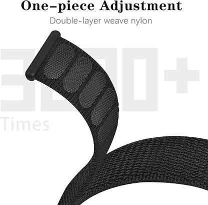 2 Pack Nylon Watch Bands Compatible with Fitbit Charge 5/Fitbit Charge 6 for Women Men, Velcro Sports Workout Replacement Soft Strap Wristbands Accessory for Charge 6/5 Fitness Tracker (5.9''-7.8'')