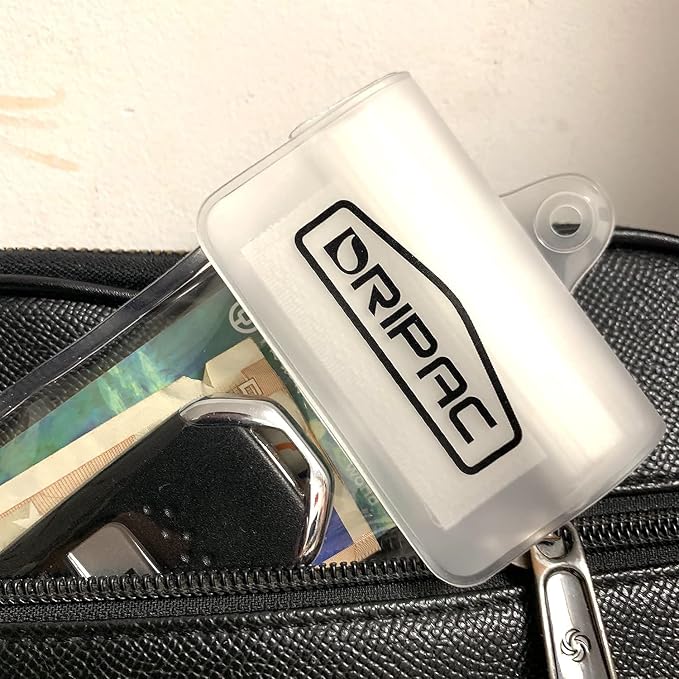 DRIPAC Waterproof Car Key FOB Case Waterproof Wallet Waterproof Holder Pouch For Key ID Badge Credit Card Money（White）