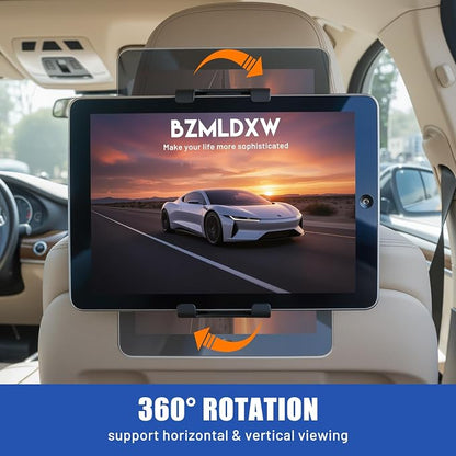 Car Tablet Headrest Holder -[3 in 1 Extension Arm] Adjustable Tablet Car Mount for Back Seat, Car Back Seat Headrest Mount Stand for Kids for iPad Pro Air Mini Galaxy Fire 4.7-12.9" Devices