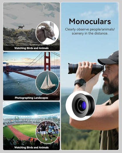 Evil eye 36X Telephoto Lens for iPhone 17 Air, High Power HD Telephoto Phone Lens with Tripod, Phone Lens Attachments for Travel, Concert, Exploration