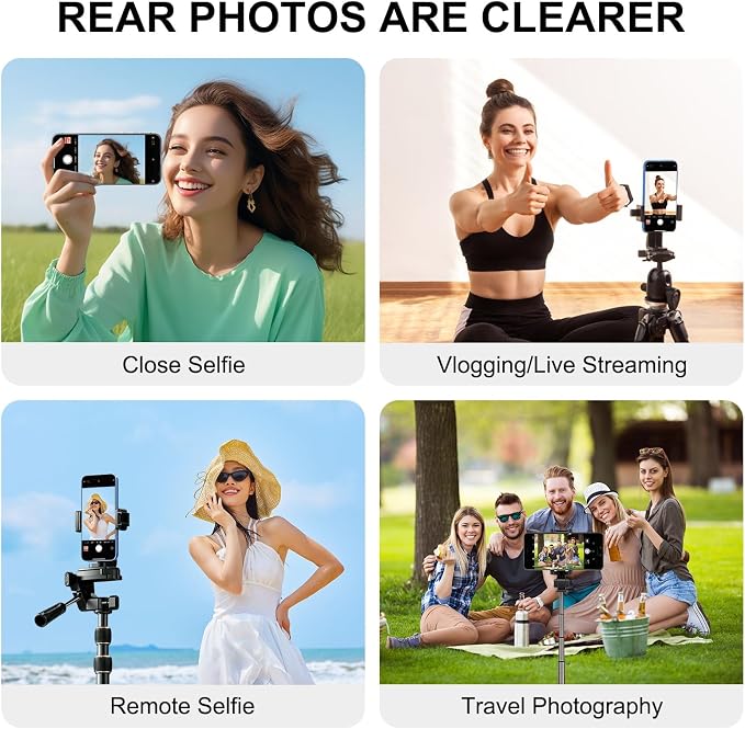 4" Back Camera Monitor iPhone 17, Magnetic Vlog Selfie Monitor Screen for iPhone 17,1080P Wireless Mirroring Back Camera Selfie Monitor for Vlog YouTube TikTok,Snaplylens for iPhone,Android, Black