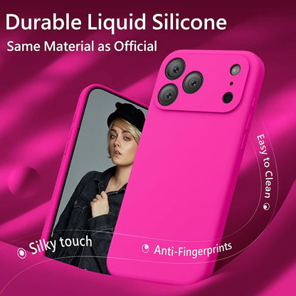 FireNova Magnetic for iPhone 17 Pro Case, Compatible with MagSafe, [Integrated Silicone Camera Control Button] [Camera Protection] Anti-Scratch Microfiber Lining Phone Case, 6.3", Hot Pink