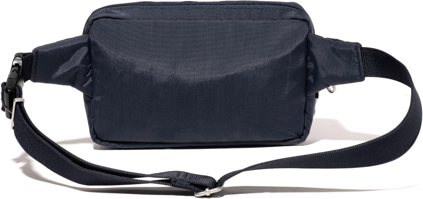 Baggallini Securtex Anti-theft Belt Bag 8.8"x5.5" Crossbody Fanny Pack for Women RFID Wallet Locking Zipper Travel Purse