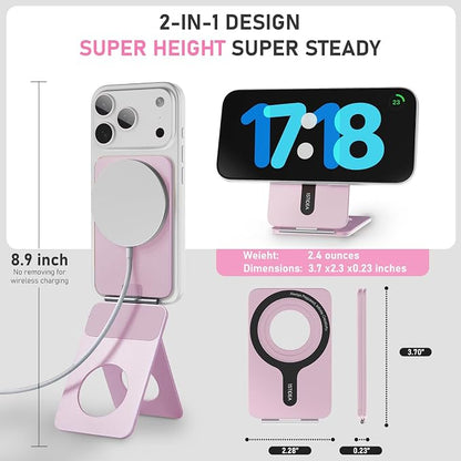 Magnetic Tripod for iPhone, Aluminium Phone Tripod Stand Compatible with Magsafe iPhone 17/16/15/14/13/12 Series, Foldable Strong Magnetic Phone Stand & Travel Essentials Accessories