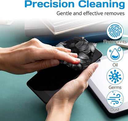 6 PCS Glasses Cleaning Cloth Eyeglass Lens Cleaning Cloth Eyeglasses Wipes Microfiber Reusable Soft for Phone Screens Camera Unisex Women Girls Cute Aesthetic (6.3"x6.3")-Black Sunflower