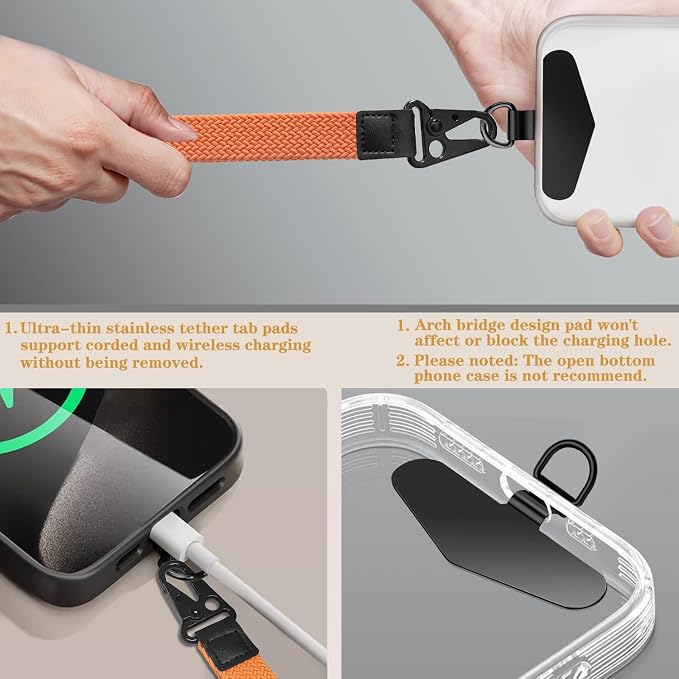 Stretchy Wristlet Keychain, Wrist Lanyard Strap Key Chain Holder to Hold Keys Wallet Phone ID Badge for Men Women