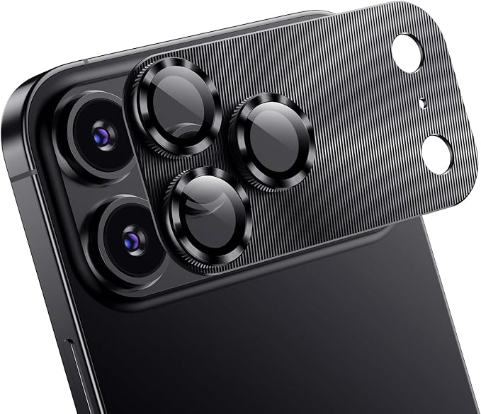 Korecase for iPhone 17 Pro Max Camera Lens Protector,Metal Aluminum Alloy Tempered Glass Cover Camera Screen Protetcor Accessories, Case Friendly for iPhone 17 ProMax 6.9" 2025 -Black