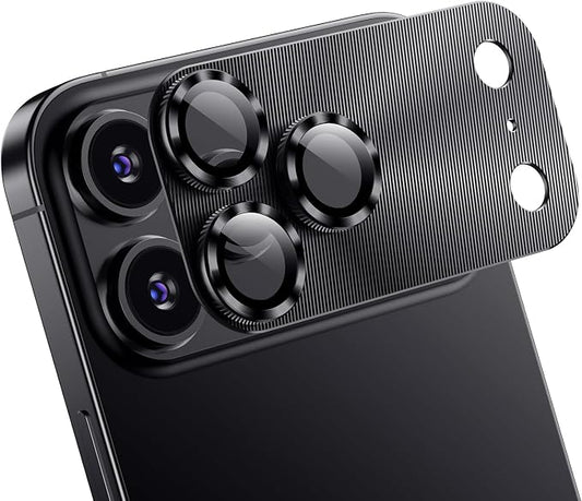 AFARER 2 Pack Camera Lens Cover for iPhone 17 Pro Max,Not Easy to Break,9H Metal Tempered Glass Protector, Strong Adsorption & Case-Friendly,[Does not Affect Night Shots] Black