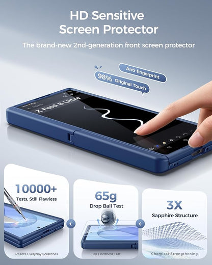 SSLOTSCASE Magnetic for Samsung Galaxy Z Fold 8 Ultra Case with Stand, Blue | Compatible with MagSafe, Kickstand, Hinge Protection, Screen Protector, Drop Proof Rugged Anti-Slip Slim Phone Cover 5G 2026
