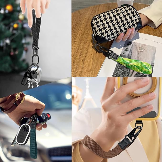 Stretchy Wristlet Keychain, Wrist Lanyard Strap Key Chain Holder to Hold Keys Wallet Phone ID Badge for Men Women