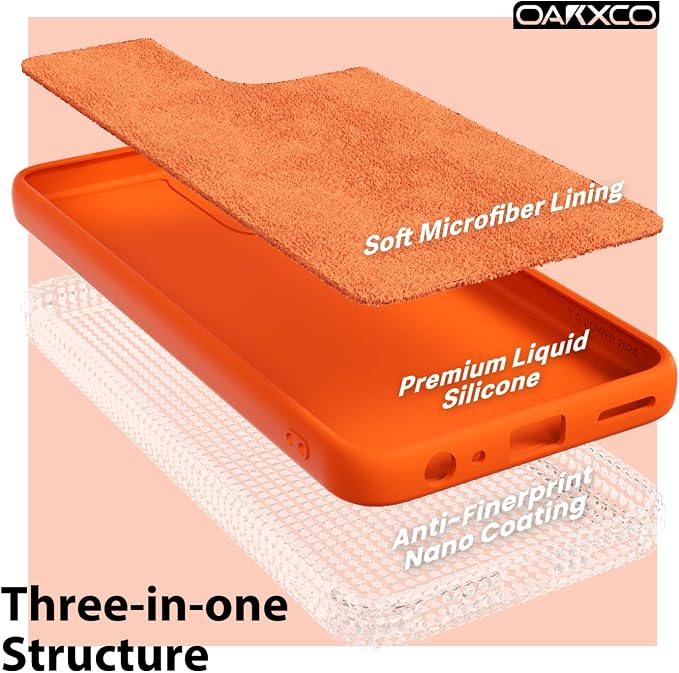 oakxco for Motorola Moto G Power 5G 2024 Phone Case Liquid Silicone, Neon Bright Solid Color, Thin Slim Soft Rubber Gel Matte TPU Plain Simple Cover for Women Girl Cute, Neon Orange