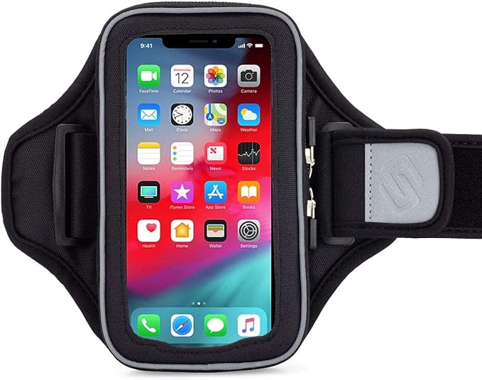 Sporteer Entropy E8 Padded Running Armband - Contoured Memory Foam Support for iPhone 17/16/15 Pro Max & Plus, Galaxy S26+/S25+, Pixel 10/9 Pro XL & Most Phones Up to 165mm - Fits Large Cases