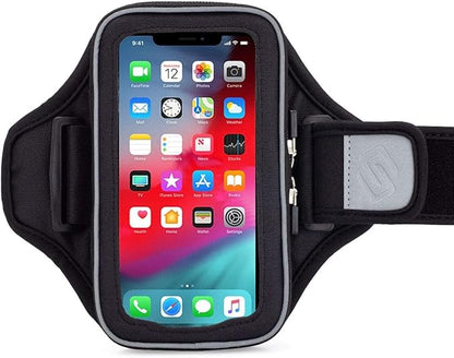Sporteer Entropy E8 Padded Running Armband - Contoured Memory Foam Support for iPhone 17/16/15 Pro Max & Plus, Galaxy S26+/S25+, Pixel 10/9 Pro XL & Most Phones Up to 165mm - Fits Large Cases