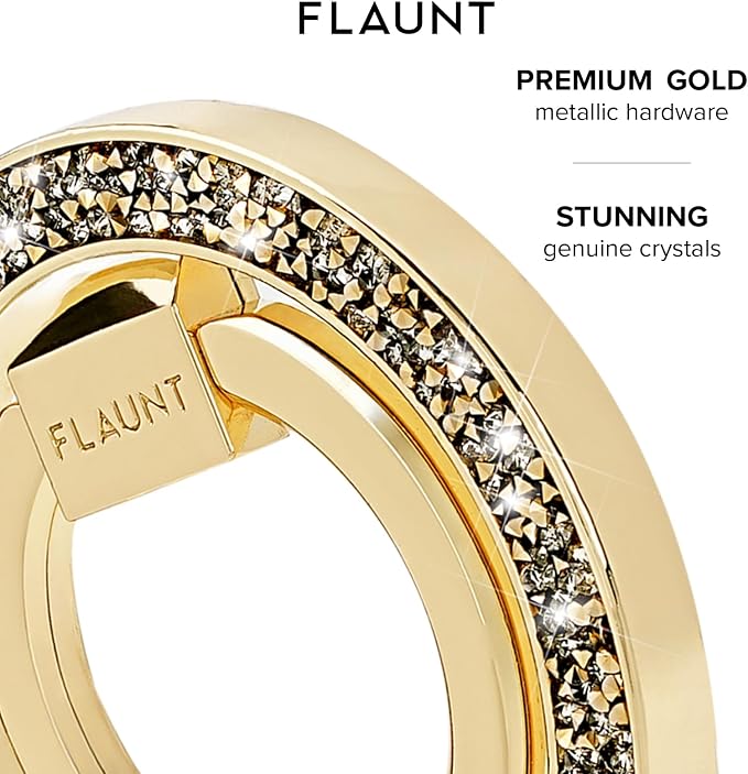 Flaunt MagSafe Ring Phone Stand - Limited Edition Magnetic Phone Grip - Slim, Collapsible Ring Holder & Stand - Detachable, 360° Rotation - Compatible with All MagSafe Cases - Gold Brilliance