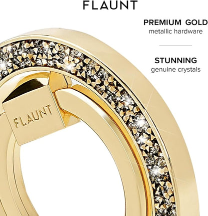 Flaunt MagSafe Ring Phone Stand - Limited Edition Magnetic Phone Grip - Slim, Collapsible Ring Holder & Stand - Detachable, 360° Rotation - Compatible with All MagSafe Cases - Gold Brilliance
