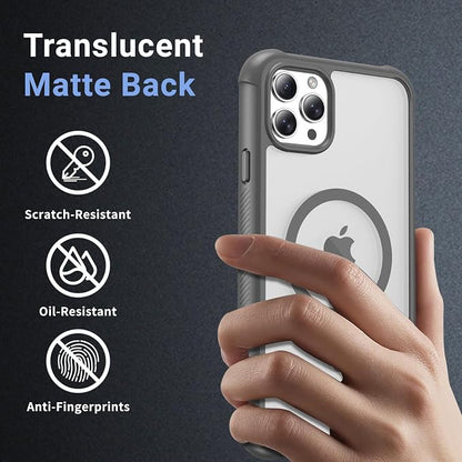 jaroco Magnetic for iPhone 11 Pro Max Case, [Compatible with MagSafe][Military Grade Drop Protection][Heavy Duty Protection][Non-Slip][Shockproof] 2-Layer Durable Bumper Phone Case 6.5''-Gray