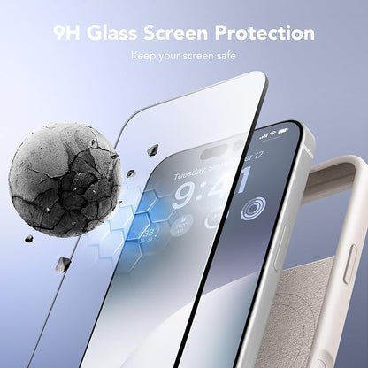 GONEZ Magnetic for iPhone 17 Pro Max Case, Compatible with MagSafe, [Screen Protector + Camera Lens Protector], Liquid Silicone Anti-Scratch Shockproof Protective Phone Case 6.9 inch, Lavender Gray