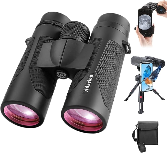 12x42 Binoculars for Adults High Powered with Phone Adapter & Tripod