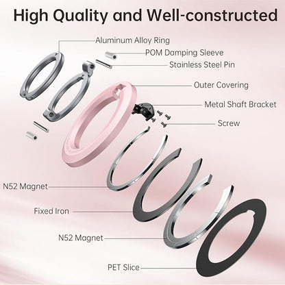 SYNCWIRE for MagSafe Ring Holder, Magnetic Phone Ring Holder Magnet Cell Phone Grip Finger Ring Kickstand Compatible with iPhone 17 16 15 14 13 12 Pro Max fits MagSafe Accessories