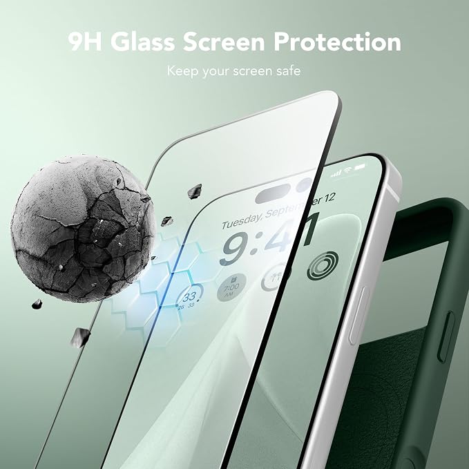 GONEZ Magnetic for iPhone 17 Pro Max Case, Compatible with MagSafe, [Screen Protector + Camera Lens Protector], Liquid Silicone Anti-Scratch Shockproof Protective Phone Case 6.9 inch, Army Green