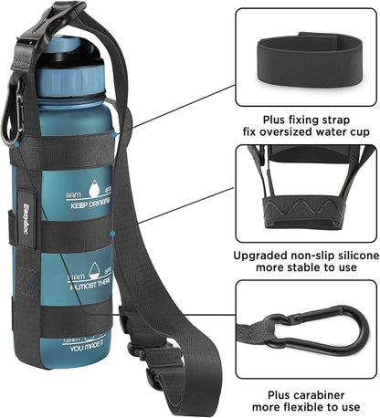 EasyAcc Water Bottle Holder Strap Sling, for Owala FreeSip 24 32 40 oz, Hydro Flask, Cirkul, Yeti, Stanley Flip, Universal Water Bottles, with Carabiner, for Walking Curise Travel (Bottle Excluded)