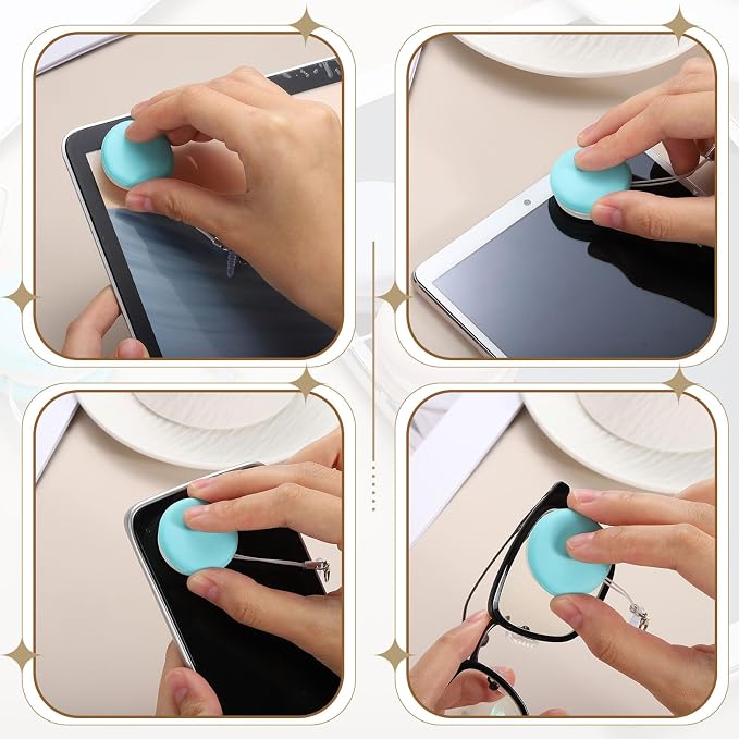 MECCANIXITY 2Pcs Screen Cleaners Green Phone Screen Cleaning Wipes, Fingerprint Proof Cleaning Ball for Mobile Phones, Computers, Tablet Touchscreens, Car Screens