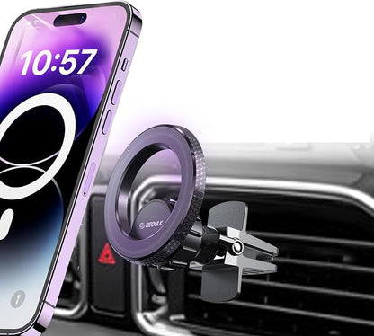 Esoulk Magnetic Ring Air Vent Car Phone Holder 360° Rotating Magnetic Car Mount with Strong Magnet, Secure Grip, Removable Universal Compatible Fits iPhone Air 17 16 15 14 13 12 11 Pro Max