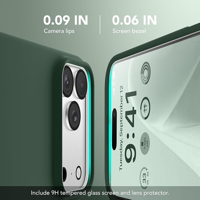 GONEZ Magnetic for iPhone 17 Pro Case, Compatible with MagSafe, [Screen Protector + Camera Lens Protector], Liquid Silicone Anti-Scratch Shockproof Protective Phone Case 6.3 inch, Army Green