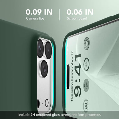GONEZ Magnetic for iPhone 17 Pro Case, Compatible with MagSafe, [Screen Protector + Camera Lens Protector], Liquid Silicone Anti-Scratch Shockproof Protective Phone Case 6.3 inch, Army Green