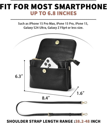 CHOLISS Small Crossbody Bags for Women, Vegan Leather Cell Phone Purse, Mini Travel Purse with Adjustable Strap Womens Gifts