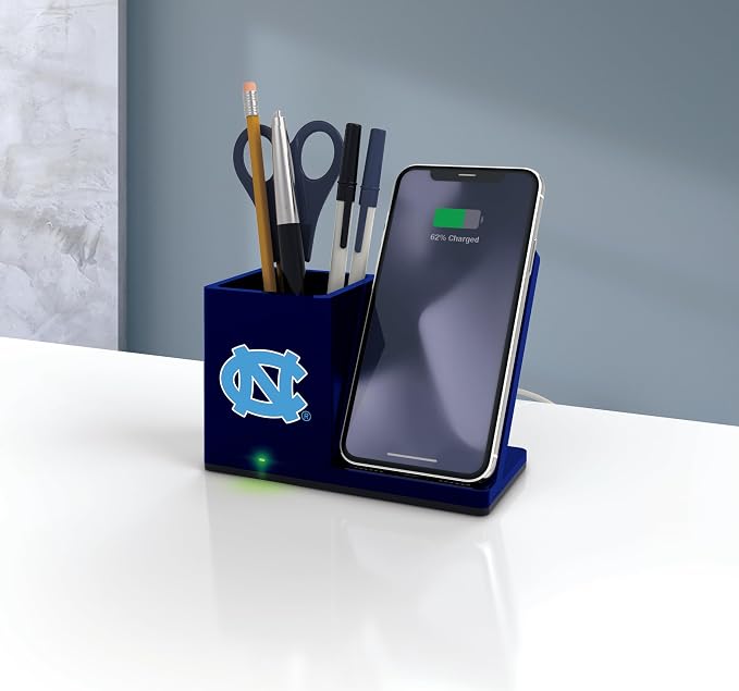 SOAR NCAA Unisex Wireless Charging Stand with Desktop Organizer